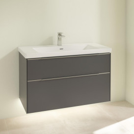 Тумба під раковину Villeroy & Boch Subway 3.0 97,3х57,6 см ДСП/алюміній графіт C570L0VR
