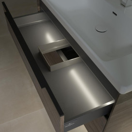 Тумба под раковину Villeroy & Boch Subway 3.0 97,3х57,6 см ДСП/алюминий дуб каменный/черный вулкан C570L1RK