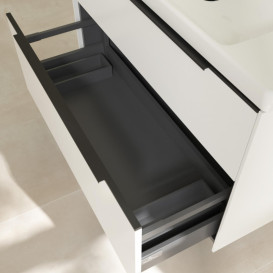 Тумба под раковину Villeroy & Boch Subway 3.0 97,3х57,6 см ДСП/алюминий чистый белый/черный вулкан C570L1VF