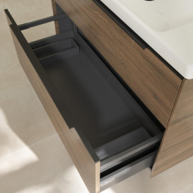 Тумба под раковину Villeroy & Boch Subway 3.0 97,3х57,6 см ДСП/алюминий дуб аризона/черный вулкан C570L1VH