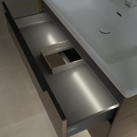 Тумба под раковину Villeroy & Boch Subway 3.0 97,3х57,6 см ДСП/алюминий дуб аризона/черный вулкан C570L1VH