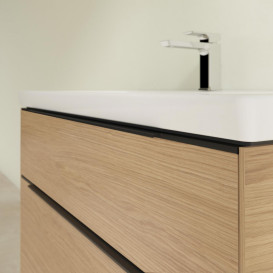 Тумба під раковину Villeroy & Boch Subway 3.0 97,3х57,6 см ДСП/алюміній дуб північний/чорний вулкан C570L1VJ