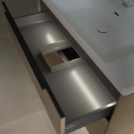 Тумба під раковину Villeroy & Boch Subway 3.0 97,3х57,6 см ДСП/алюміній дуб північний/чорний вулкан C570L1VJ