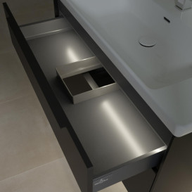 Тумба под раковину Villeroy & Boch Subway 3.0 97,3х57,6 см ДСП/алюминий черный вулкан/черный вулкан C570L1VL