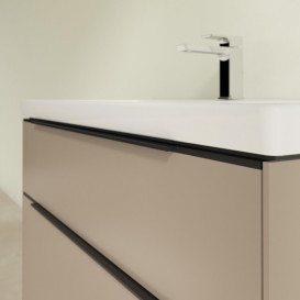 Тумба под раковину Villeroy & Boch Subway 3.0 97,3х57,6 см ДСП/алюминий тауп/черный вулкан C570L1VM