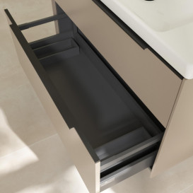 Тумба под раковину Villeroy & Boch Subway 3.0 97,3х57,6 см ДСП/алюминий тауп/черный вулкан C570L1VM