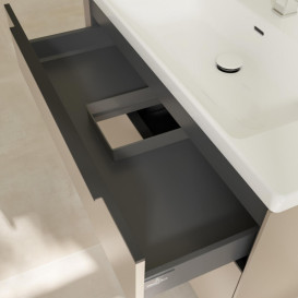 Тумба под раковину Villeroy & Boch Subway 3.0 97,3х57,6 см ДСП/алюминий тауп/черный вулкан C570L1VM