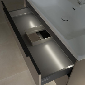 Тумба под раковину Villeroy & Boch Subway 3.0 97,3х57,6 см ДСП/алюминий тауп/черный вулкан C570L1VM