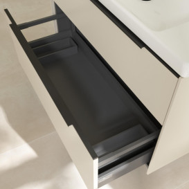 Тумба под раковину Villeroy & Boch Subway 3.0 97,3х57,6 см ДСП/алюминий серый кашемир/черный вулкан C570L1VN