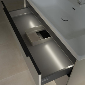 Тумба под раковину Villeroy & Boch Subway 3.0 97,3х57,6 см ДСП/алюминий серый кашемир/черный вулкан C570L1VN