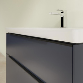 Тумба под раковину Villeroy & Boch Subway 3.0 97,3х57,6 см ДСП/алюминий морской синий/черный вулкан C570L1VQ