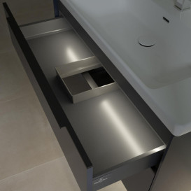 Тумба под раковину Villeroy & Boch Subway 3.0 97,3х57,6 см ДСП/алюминий морской синий/черный вулкан C570L1VQ