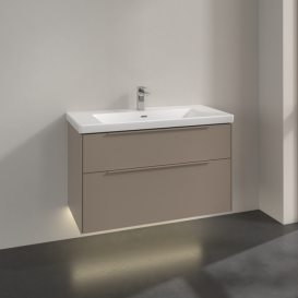 Тумба под раковину Villeroy & Boch Subway 3.0 97,3х57,6 см ДСП/алюминий тауп/монохром C570L2VM