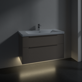 Тумба под раковину Villeroy & Boch Subway 3.0 97,3х57,6 см ДСП/алюминий тауп/монохром C570L2VM