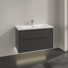 Тумба під раковину Villeroy & Boch Subway 3.0 97,3х57,6 см ДСП/алюміній графіт/монохром C570L2VR