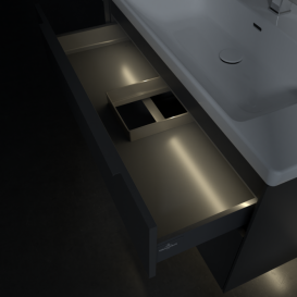 Тумба под раковину Villeroy & Boch Subway 3.0 97,3х57,6 см ДСП/алюминий графит/монохром C570L2VR