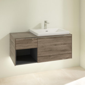 Тумба під раковину Villeroy & Boch Subway 3.0 100х42,3 см ДСП/алюміній дуб кам'яний C571L0RK