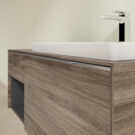 Тумба під раковину Villeroy & Boch Subway 3.0 100х42,3 см ДСП/алюміній дуб кам'яний C571L0RK