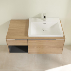 Тумба под раковину Villeroy & Boch Subway 3.0 100х42,3 см ДСП/алюминий дуб северный C571L0VJ