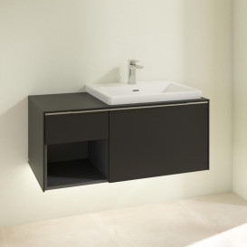 Тумба під раковину Villeroy & Boch Subway 3.0 100х42,3 см ДСП/алюміній чорний вулкан C571L0VL