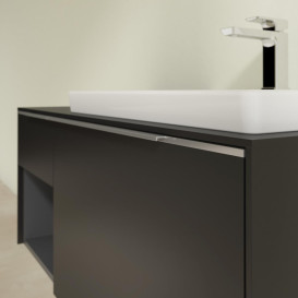 Тумба під раковину Villeroy & Boch Subway 3.0 100х42,3 см ДСП/алюміній чорний вулкан C571L0VL