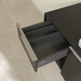 Тумба під раковину Villeroy & Boch Subway 3.0 100х42,3 см ДСП/алюміній чорний вулкан C571L0VL