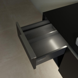 Тумба під раковину Villeroy & Boch Subway 3.0 100х42,3 см ДСП/алюміній чорний вулкан C571L0VL