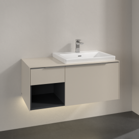 Тумба під раковину Villeroy & Boch Subway 3.0 100х42,3 см ДСП/алюміній сірий кашемір C571L0VN