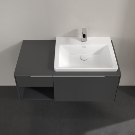 Тумба под раковину Villeroy & Boch Subway 3.0 100х42,3 см ДСП/алюминий графит C571L0VR