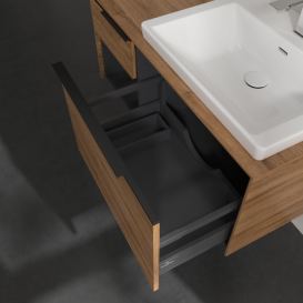 Тумба под раковину Villeroy & Boch Subway 3.0 100х42,3 см ДСП/алюминий дуб канзас/черный вулкан C571L1RH