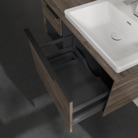 Тумба под раковину Villeroy & Boch Subway 3.0 100х42,3 см ДСП/алюминий дуб каменный/черный вулкан C571L1RK