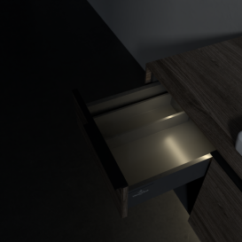 Тумба под раковину Villeroy & Boch Subway 3.0 100х42,3 см ДСП/алюминий дуб каменный/черный вулкан C571L1RK