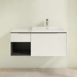 Тумба под раковину Villeroy & Boch Subway 3.0 100х42,3 см ДСП/алюминий белый бриллиант/черный вулкан C571L1VE