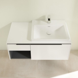 Тумба под раковину Villeroy & Boch Subway 3.0 100х42,3 см ДСП/алюминий белый бриллиант/черный вулкан C571L1VE