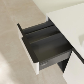 Тумба под раковину Villeroy & Boch Subway 3.0 100х42,3 см ДСП/алюминий белый бриллиант/черный вулкан C571L1VE