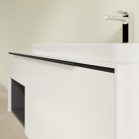 Тумба под раковину Villeroy & Boch Subway 3.0 100х42,3 см ДСП/алюминий чистый белый/черный вулкан C571L1VF