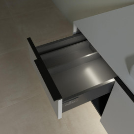 Тумба под раковину Villeroy & Boch Subway 3.0 100х42,3 см ДСП/алюминий чистый белый/черный вулкан C571L1VF