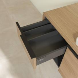 Тумба под раковину Villeroy & Boch Subway 3.0 100х42,3 см ДСП/алюминий дуб северный/черный вулкан C571L1VJ