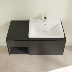 Тумба под раковину Villeroy & Boch Subway 3.0 100х42,3 см ДСП/алюминий черный вулкан/черный вулкан C571L1VL