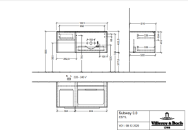 Тумба під раковину Villeroy & Boch Subway 3.0 100х42,3 см ДСП/алюміній тауп/чорний вулкан C571L1VM