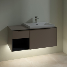 Тумба під раковину Villeroy & Boch Subway 3.0 100х42,3 см ДСП/алюміній тауп/чорний вулкан C571L1VM