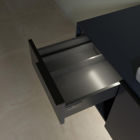 Тумба под раковину Villeroy & Boch Subway 3.0 100х42,3 см ДСП/алюминий морской синий/черный вулкан C571L1VQ