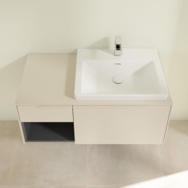 Тумба под раковину Villeroy & Boch Subway 3.0 100х42,3 см ДСП/алюминий серый кашемир/монохром C571L2VN