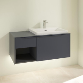 Тумба под раковину Villeroy & Boch Subway 3.0 100х42,3 см ДСП/алюминий морской синий/монохром C571L2VQ