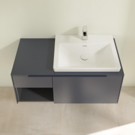 Тумба под раковину Villeroy & Boch Subway 3.0 100х42,3 см ДСП/алюминий морской синий/монохром C571L2VQ