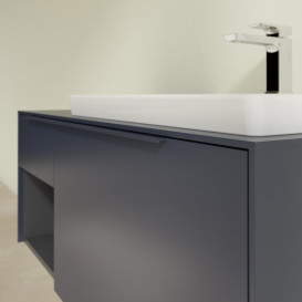 Тумба под раковину Villeroy & Boch Subway 3.0 100х42,3 см ДСП/алюминий морской синий/монохром C571L2VQ