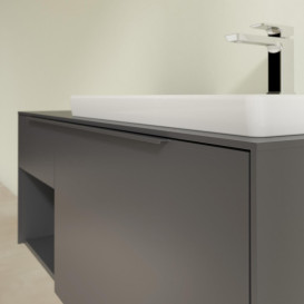 Тумба под раковину Villeroy & Boch Subway 3.0 100х42,3 см ДСП/алюминий графит/монохром C571L2VR