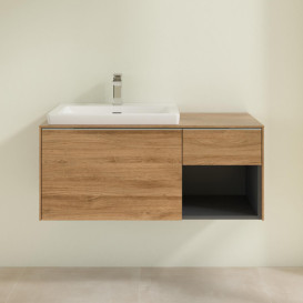 Тумба под раковину Villeroy & Boch Subway 3.0 100х42,3 см ДСП/алюминий дуб канзас C572L0RH