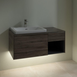 Тумба под раковину Villeroy & Boch Subway 3.0 100х42,3 см ДСП/алюминий дуб каменный C572L0RK