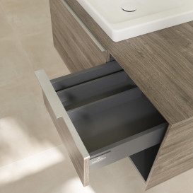 Тумба под раковину Villeroy & Boch Subway 3.0 100х42,3 см ДСП/алюминий дуб каменный C572L0RK